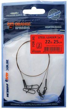Повідець UKRSPIN Orange Spinning AFW 7х7 20см18кг(40lb)/0.46 мм (2шт/уп) 111181 фото