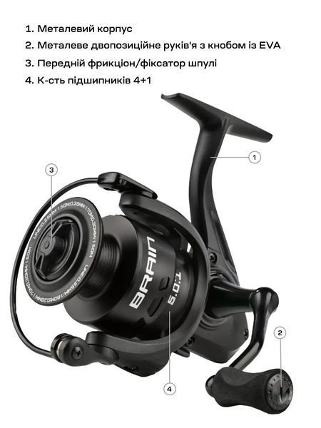 Котушка Brain Classic 4000 4+1BB 62856 фото
