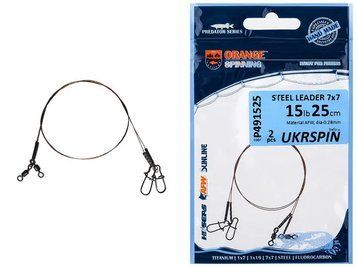Повідець UKRSPIN Orange Spinning AFW 1х19 12см 5кг(10lb)/0.2 мм (2шт/уп) 111024 фото