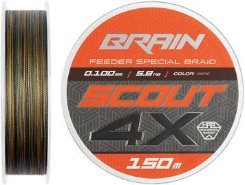 Шнур Brain Scout 4X 150m (camo) 0.080mm 4.4kg 18585730 фото