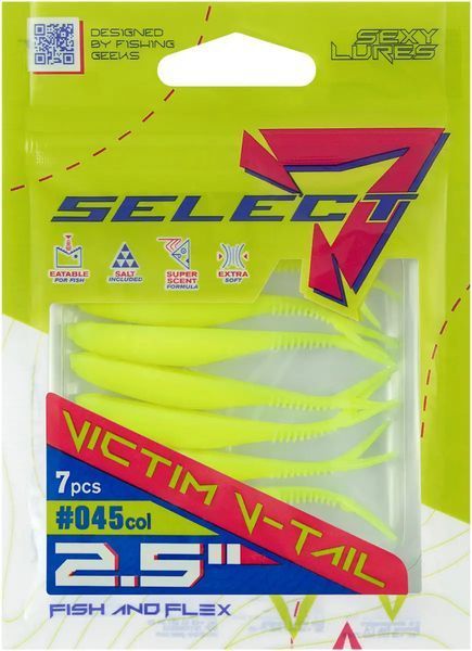 Силикон Select Victim V-Tail 2.5" #045 FE (7 шт/уп) 18708755 фото