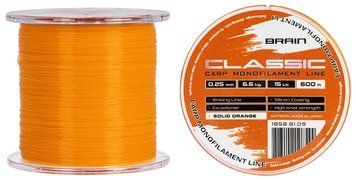Волосінь Brain Classic Carp Line (solid orange) 600m 0.25mm 15lb 6.6kg 5912155 фото
