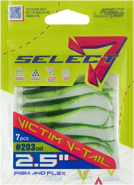 Силикон Select Victim V-Tail 2.5" #203 FE (7 шт/уп) 18708759 фото