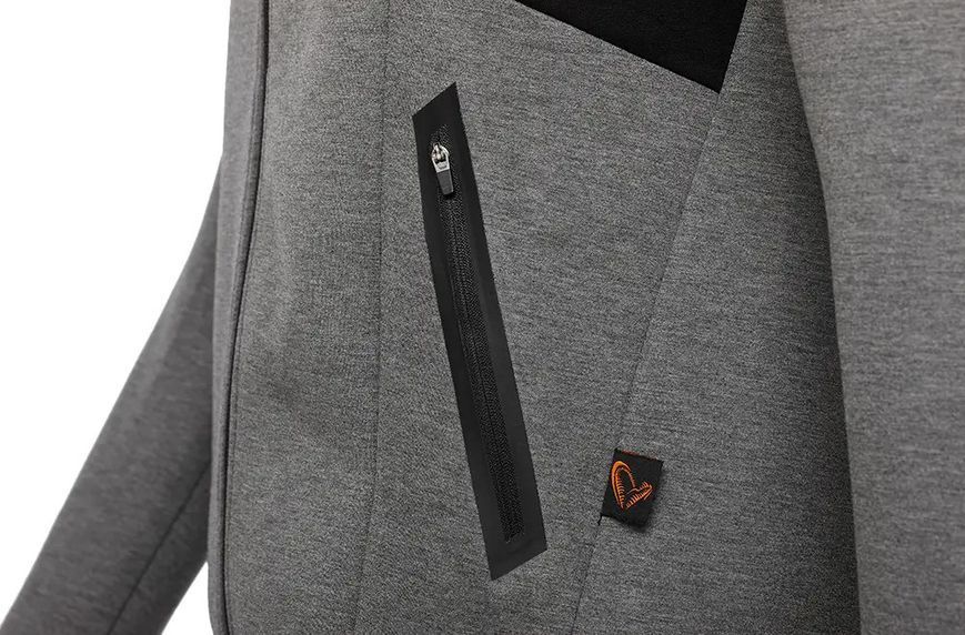 Реглан Savage Gear Tec-Foam Zip Hoodie S Dark Grey Melange 59319 фото