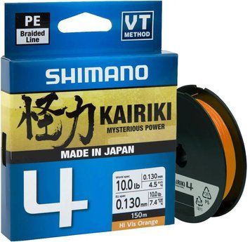 Шнур Shimano Kairiki 4 PE 150m (Hi-Vis Orange) 0.10mm 6.8kg 16880386 фото