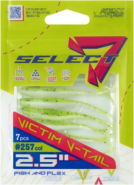 Силикон Select Victim V-Tail 2.5" #257 FE (7 шт/уп) 18708763 фото