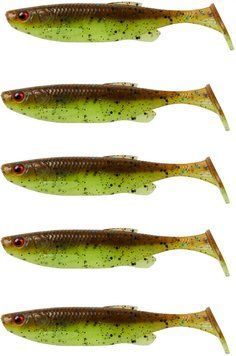 Силикон Savage Gear Fat Minnow T-Tail 75mm 5.0g Chartreuse Pumpkin (5 шт/уп) 20318503 фото