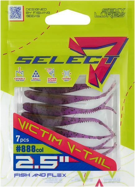 Силікон Select Victim V-Tail 2.5" #888 FE (7 шт/уп) 18708767 фото