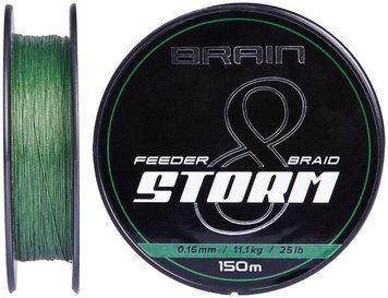 Шнур Brain Storm 8X (green) 150m 0.06mm 8lb/3.8kg 64678 фото