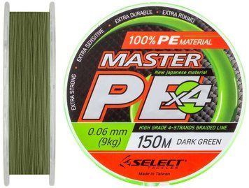 Шнур Select Master PE 150m (темн.-зел.) #0.4/0.06mm 20lb/9kg 69774 фото