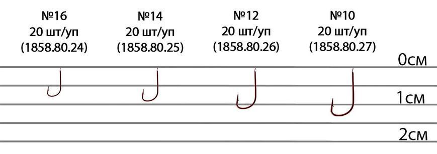Гачок Brain Match B1020 #16 (20 шт/уп) ц:red 18588024 фото