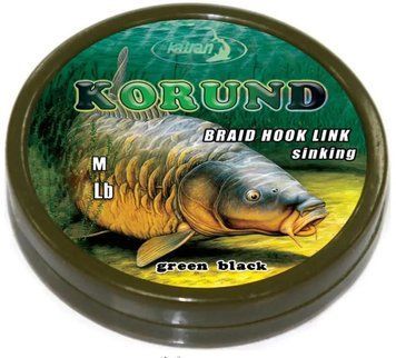 Поводковый материал Katran Braided Hook Links Korund 20m (Green Black) 25lb 35000116 фото
