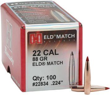 Пуля Hornady ELD Match кал .224 масса 88 гр (5.7 г) 100 шт 268579 фото