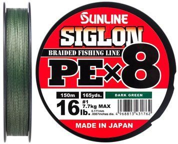 Шнур Sunline Siglon PE х8 300m (темн-зел.) #8.0/0.483 mm 100lb/50.0 kg 1230195 фото