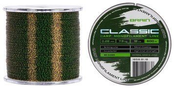 Волосінь Brain Classic Carp Line 3D (camo) 600m 0.28mm 18lb 7.9kg 238071 фото
