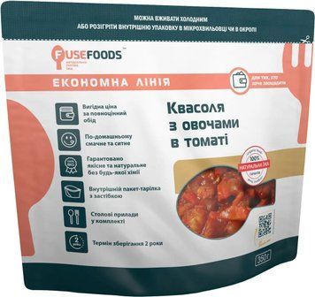 Готове блюдо FuseFoods Квасоля з овочами в помідори 350 г 5180008 фото