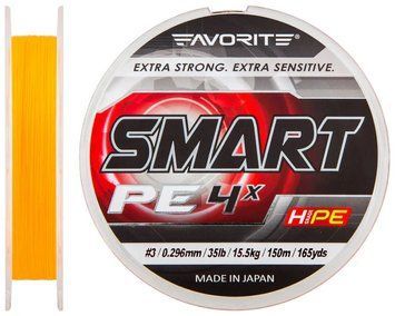 Шнур Favorite Smart PE 4x 150м (оранж.) #3.0/0.296 мм 15.5 кг 1229153 фото