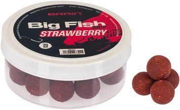 Бойлы вареные Brain Big Fish Strawberry (клубника) 20mm 18582273 фото
