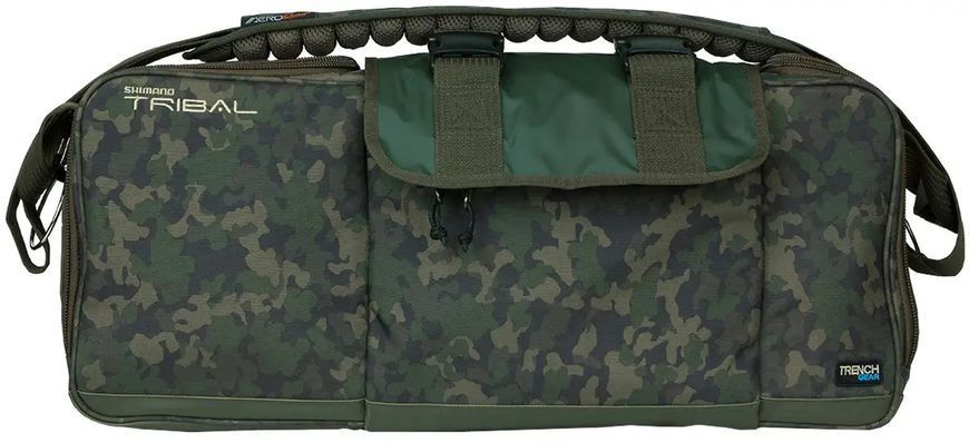 Сумка Shimano Trench Deluxe Food Bag с набором посуды на две персоны 45 Green camouflage 148367 фото