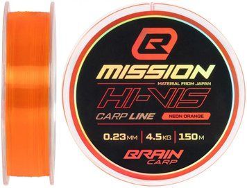 Волосінь Brain Mission Carp Line (Neon Orange) 150m 0.23mm 4.5kg 18585840 фото
