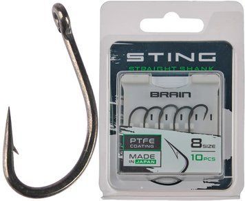 Гачок Brain Sting Straight Shank #8 (10 шт/уп) 18588066 фото